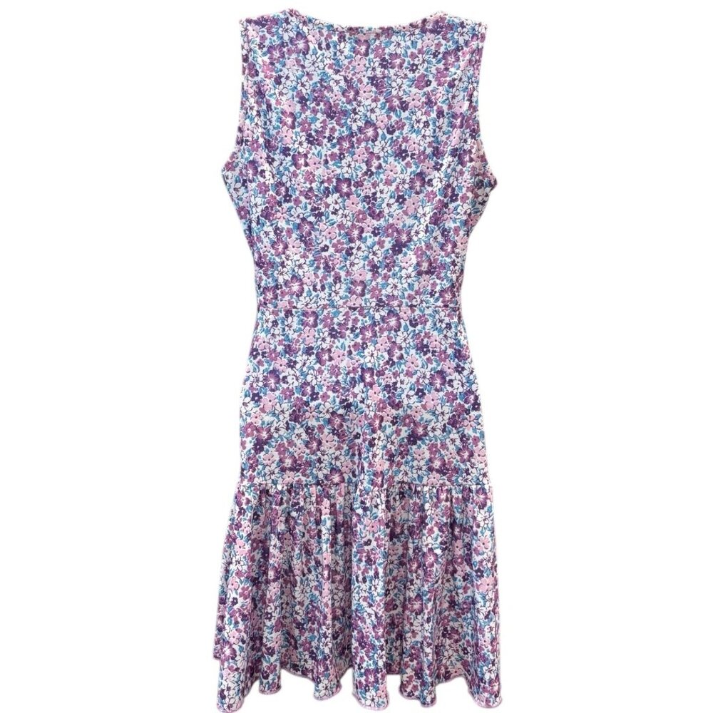 Fensace Floral Sleeveless Ruffle Hem Dress S | Pink Purple Boho Summer Sundress - Picture 2 of 4